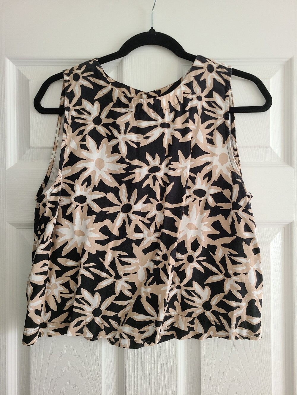 Sleeveless Floral Print Cropped Tank Blouse